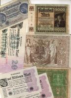 Német Birodalom 18db bankjegy jobbakkal T:I,II,III,IV