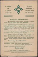cca 1940 Nyilaskeresztes, nemzetiszocialista magyar röplap / cca 1940 Hungarian arrow-cross flyer