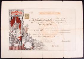 1906 Lithografált cipész oklevél 45x35 cm