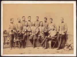 cca 1890 Magyar katonatisztek csoportkép  / cca 1890 Hungarian officers photo 27x20 cm