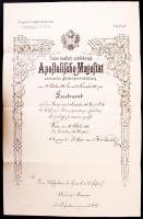 1912 Díszes k.u.k. hadnagyi kinevezés Krobatin honvédelmi miniszter aláírásával / Decorative lutenant appointing warrant with the signature of the Krobatin Minister of War