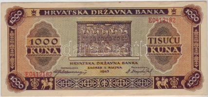 Horvátország 1943. 1000Kuna T:I-