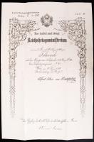 1909 Díszes k.u.k. zászlósi kinevezés / Decorative ensign appointing warrant
