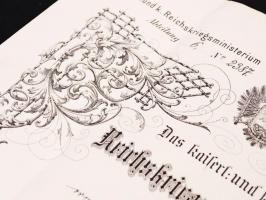 1909 Díszes k.u.k. zászlósi kinevezés / Decorative ensign appointing warrant