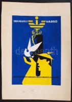 1964 Nemzetközi Kereskedelmi Kongresszus megvalósult plakátterv. vegyes technika Képméret 21x30 cm