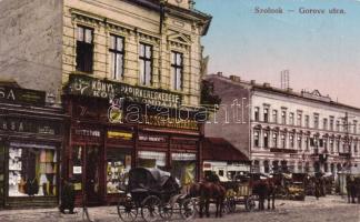 Szolnok, Gorove utca, Róth Dezső könyv- és papírkereskedése (Rb)