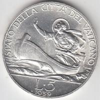 Vatikán 1939. 5L Ag "XII. Pius - Anno I" T:1- Vatican 1939. 5 Lire Ag "PIus XII - Anno I" C:AU Krause KM#28