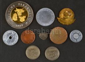 10db klf zseton, kitűző és fémpénz T:vegyes