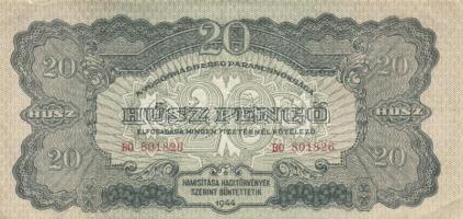 1944. 20P + 50P + 100P "A Vöröshadsereg Parancsnoksága" T:II,II- (kettő hajtatlan)