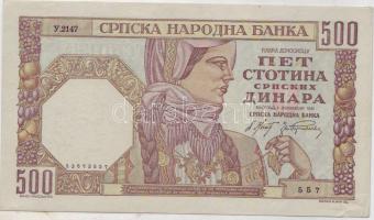 D.Reich/Szerbia ném.megsz. 1942. 500D T:I-