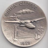 Amerikai Egyesült Államok DN China Clipper Ag emlékérem (33.85g/0.925/40mm) 	 USA ND China Clipper 1935 Ag commemorative medal (33,85g/0.925/40mm) T:2