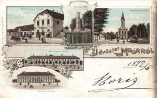 1899 Mór, Wekerle utca, Steiner Ede kereskedése, litho (EB)