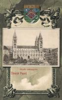 Pécs, Püspöki székesegyház, címer, Domján I. kiadása / coat of arms litho (apró lyuk / pinhole)