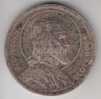 1938. 5P Ag Szent István T:2 patina Adamo P8.1