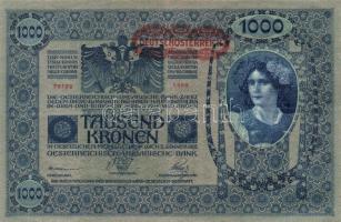 1902. 1000K (3x), piros Deutschösterreich bélyegzővel T:II-,III