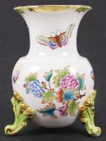 Herendi Viktória mintás lábas váza, kézzel festett, jelzett, hibátlan, m:15 cm / Herend Victoria por...