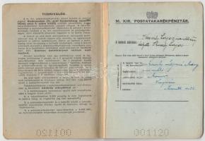 1942 Magyar Királyi Postatakarékpénztár betétkönyve