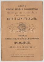 1918 Egyesült Budapesti Fővárosi Takarékpénztár betétkönyve.