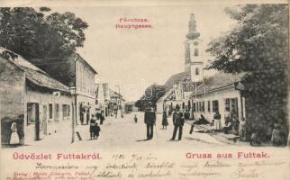 Futak, Futtak; Fő utca, üzletek / main street, shops (EK)
