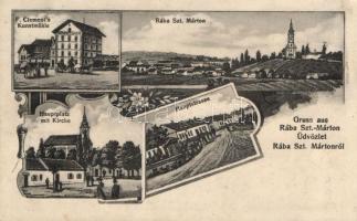 Rábaszentmárton F. Clement's mill, main square and street, floral (wet damage)