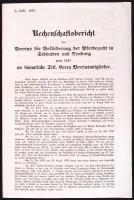 1857 Augsburg, Számadási jelentés német nyelven a lótenyésztéssel kapcsolatban Schwabenre és Neuburgra vonatkozóan.