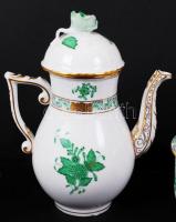 Herendi Apponyi mintás két személyes mokkás készlet, kézzel festett, jelzett, hibátlan