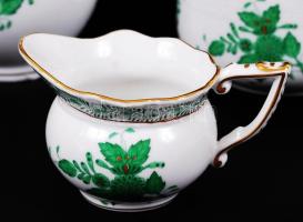 Herendi Apponyi mintás két személyes mokkás készlet, kézzel festett, jelzett, hibátlan