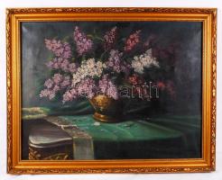 D. Kovács jelzéssel: Orgonás csendélet. Olaj, vászon, keretben, 59×77 cm