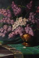 D. Kovács jelzéssel: Orgonás csendélet. Olaj, vászon, keretben, 59×77 cm