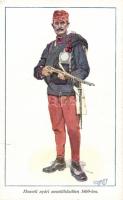 Hungarian soldier / Honvéd nyári menetöltözetbe 1869-ben s: Garay (EK)