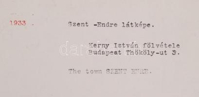 1933 Kerny István (1879-1963): "Szent-Endre látképe. The Town of Szent Endre". Vintage fot...