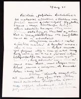 1927 Kóbor Tamás újságíró saját kézzel írt levele, lányának Kóbor Noémi írónak Svájcba. 4 beírt olda...