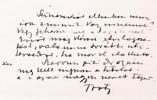 1927 Kóbor Tamás újságíró saját kézzel írt levele, lányának Kóbor Noémi írónak Svájcba. 4 beírt olda...