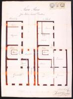 1861-1863 Győr, Vegyes okmányok, számla, tervrajz, kérelem elbocsátó levélért és erkölcsi bizonyítvá...