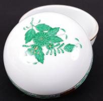 Herendi Apponyi mintás bonbonier, kézzel festett, jelzett, hibátlan, m:6 cm, d:9 cm