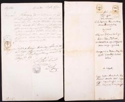1859 Dömölk, A Győri Szolgabírói Hivatalhoz, mint bírósághoz intézett dokumentumok, 2 db.