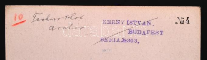 1910-1920 Kerny István (1879-1963): Szerbia, fonalvetés. Vintage fotó, hátoldalán szerzői pecséttel ...