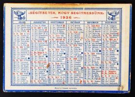 1936 gróf Apponyi Albert poliklinika kétoldalas, asztali karton naptára. / 1936 Polyclinics table ca...