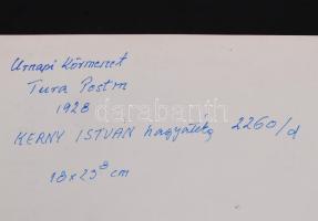 1928 Kerny István (1879-1963): Úrnapi körmenet, Tura. Vintage fotó, hátoldalán feliratozott, a szerz...