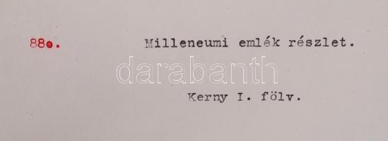 1920-1930 Kerny István (1879-1963): Budapest, Hősök tere, részlet. Vintage fotó, hátoldalán felirato...