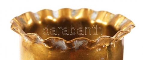 cca 1942 II. világháborús ágyúhüvelyből készült, díszített váza / World War II. military vase made o...