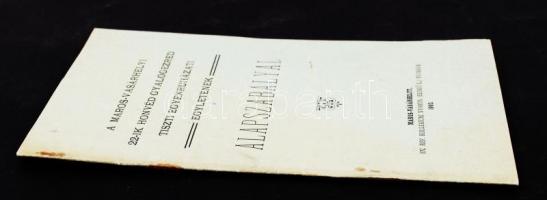 1903 A marosvásárhelyi 22.-ik honvéd gyalogezred tiszti egyenruházati egyletének alapszabályai 16p