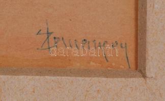 Szemenyey Ferenc (1894-1990): Erdőszél. Akvarell, papír, jelzett, üvegezett keretben, 33×47 cm