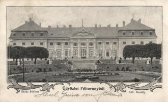 Féltorony, Halbturn; Harrach-kastély / castle, Art Nouveau (small tear)