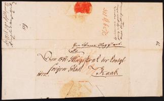 1816 Győr városi tanácsnak szóló okirat levélként feladva, kontrollszignettával