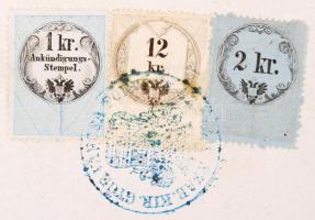 1816 Győr, Aláírási ív a Győr-Pápa-Keszthely vasút építéséhez szükséges pénz kifizetéséről illeték- ...