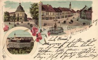 1898 Szávaszentdemeter, Main square, dome, litho (small tear)