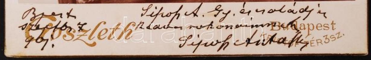 1899 Siposs Antal zongoraművész aláírt fotója Goszleth István műterméből 11x17 cm