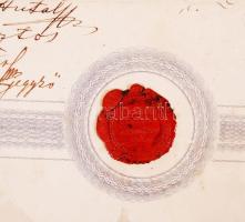 1861 A kőszegi kereskedőcéh oklevele kereskedősegéd részére. Szakadásokkal / 
1861 Warrant of the gu...