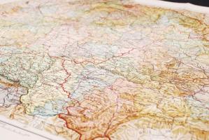 cca 1925 Magyarország térképe a trianoni határokkal 65x46 cm